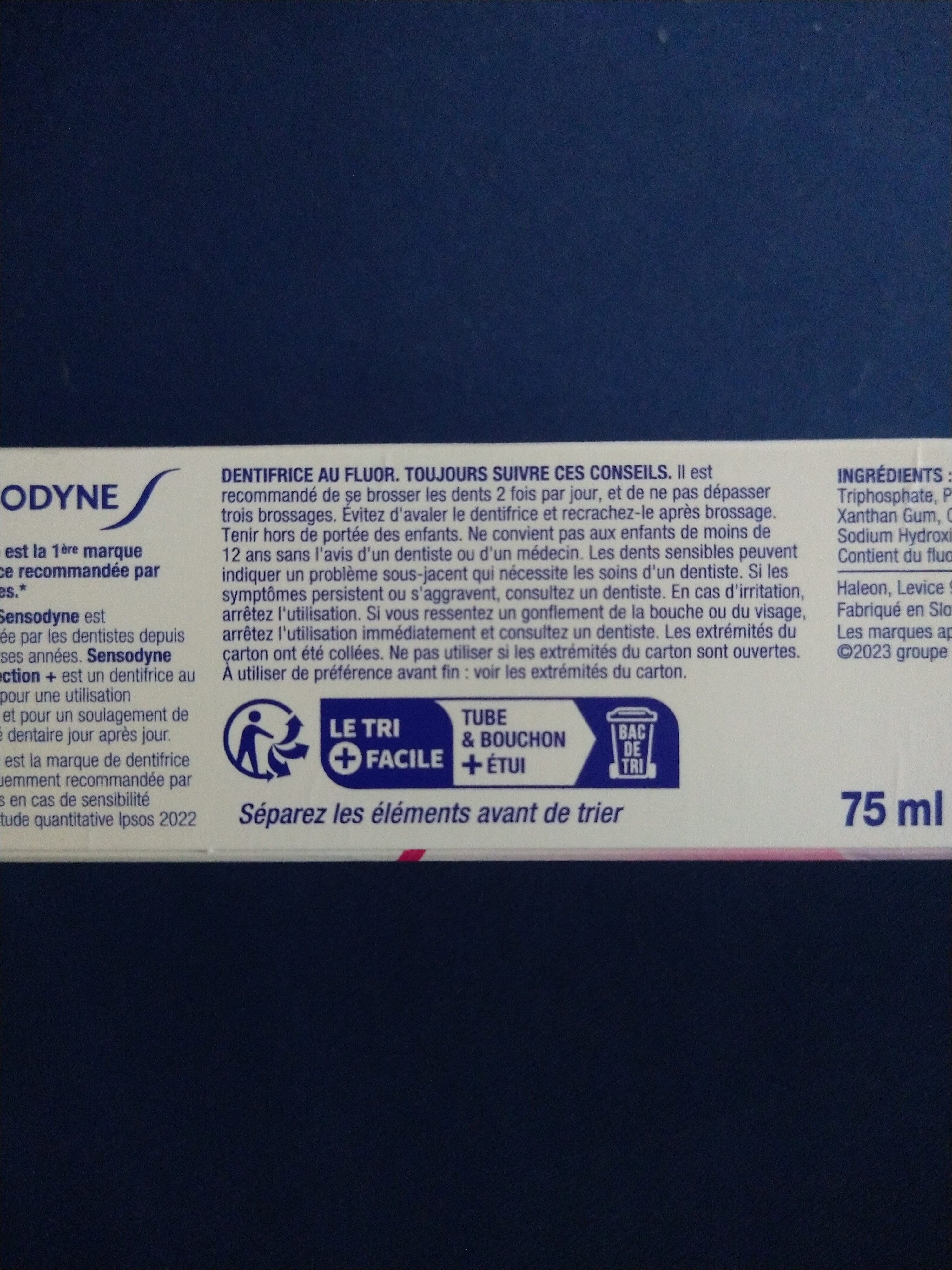 Dentifrice multi protection + - Recycling instructions and/or packaging information - fr