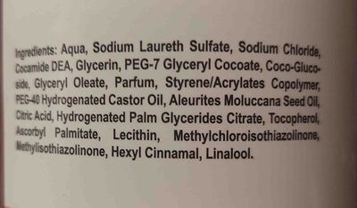 Kukui oil shampoo - Ingredients - en