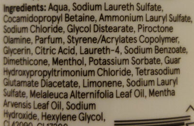 Anti-Dandruff 2 in 1 Mint & Tea Tree Shampoo + Conditioner - Ingredientes