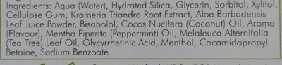 Dentifrice coconut oil and aloe vera - Ingrédients