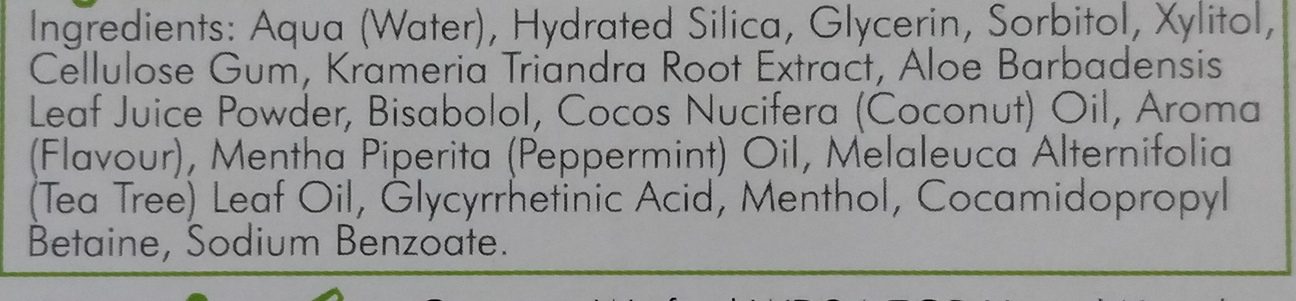 Dentifrice coconut oil and aloe vera - Ingrediencoj - fr