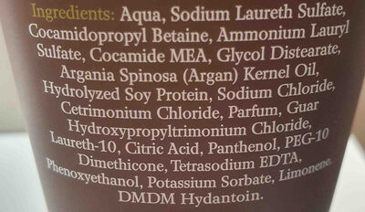argan oil travel size shampoo - Ingredients