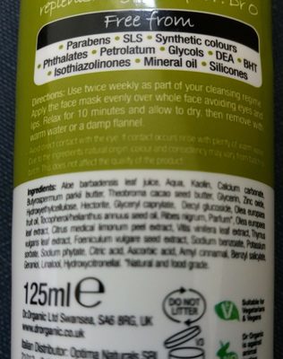 Face mask virgin olive oil - Ingredients - fr