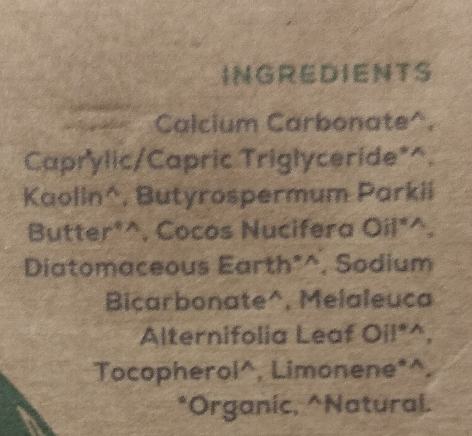 Natural toothpaste - Ingredients - en