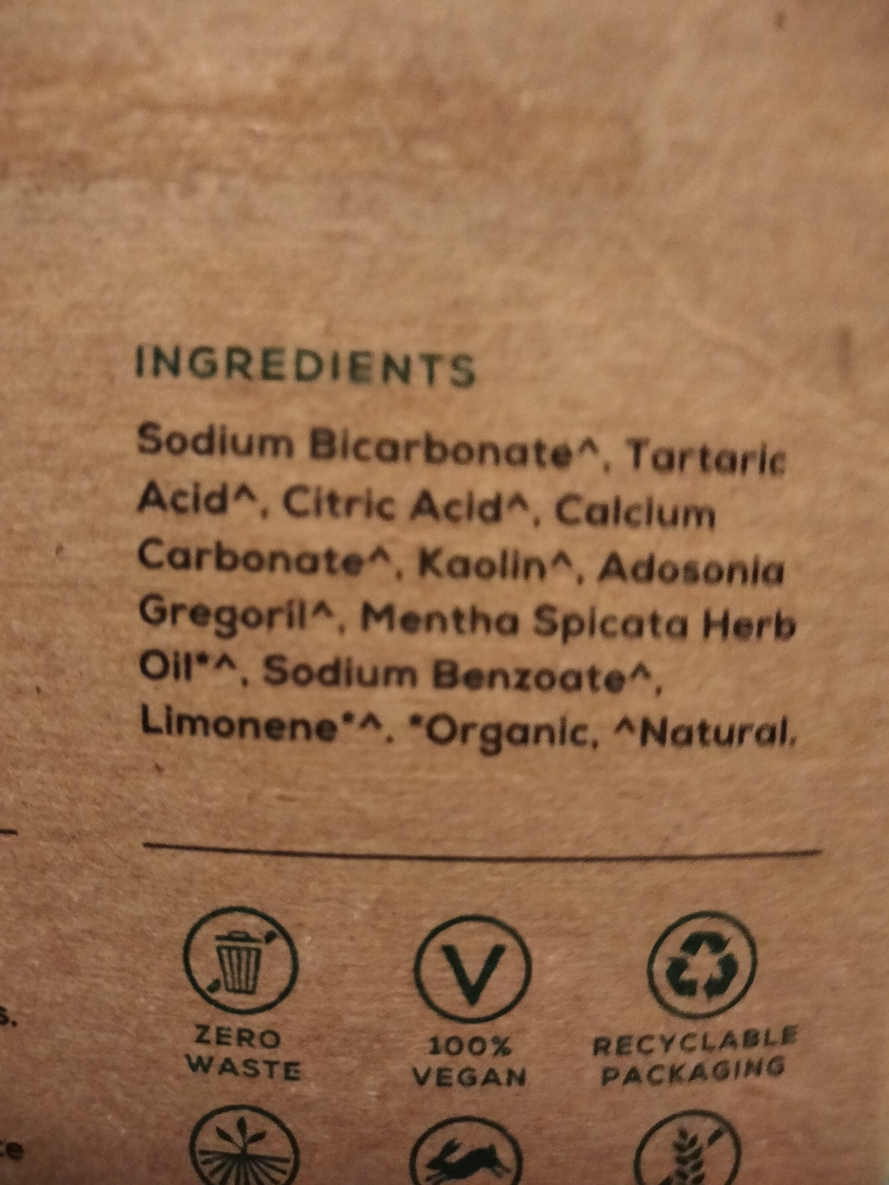 georganics toothpaste tablets - Ingredients - en