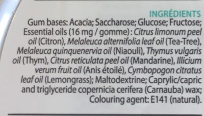 Aromagom Gommes Adoucissantes - Ingredients