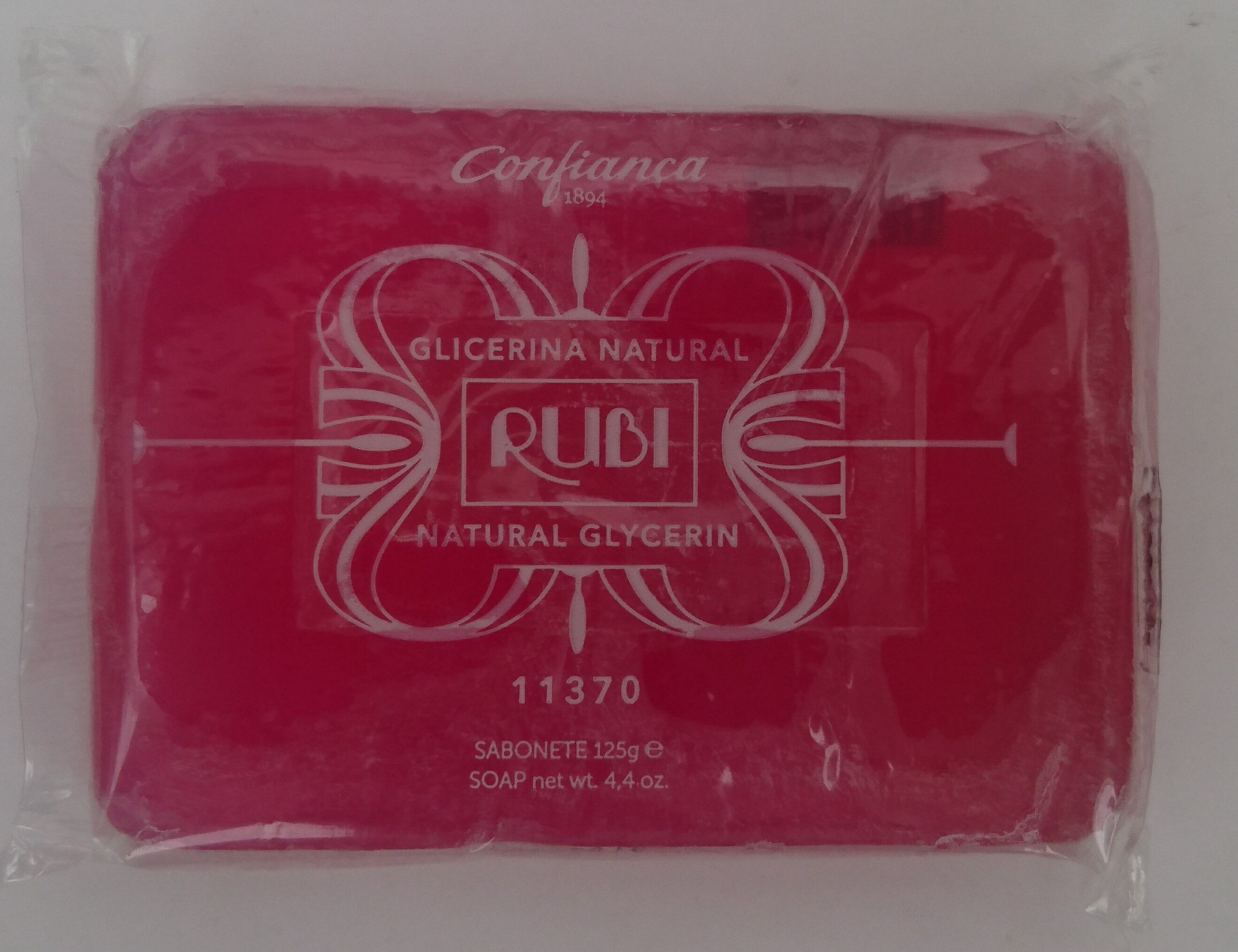 Glicerina natural rubi - Confiança - 125 g