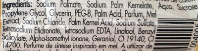 Sabonete glicerina mel - Ingredientes - pt