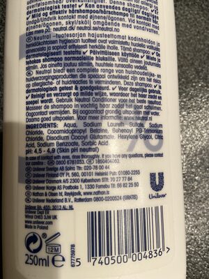 Neutral shampoo - Ingredients