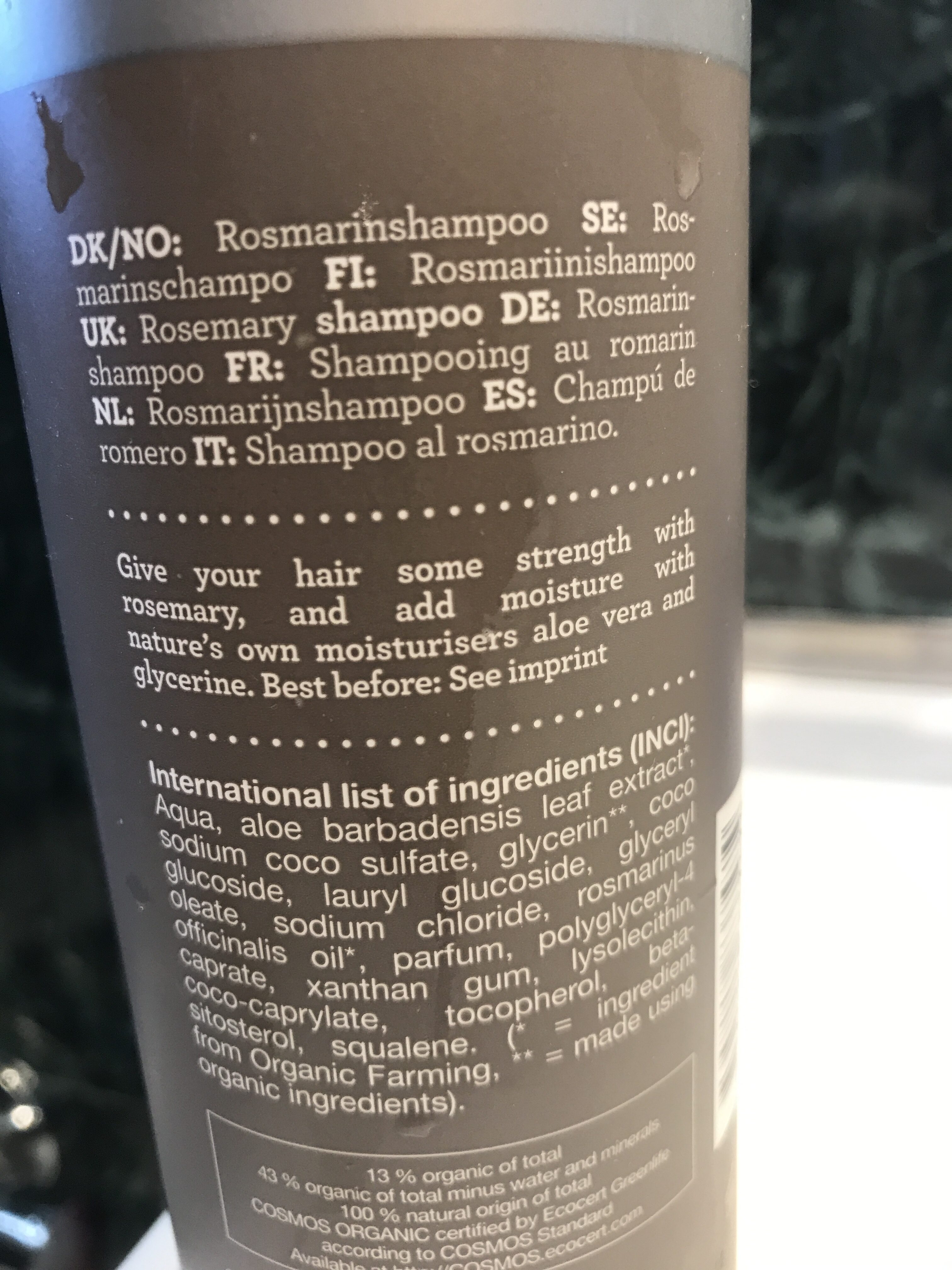 Shampoo rosemary - Ainesosat - ro