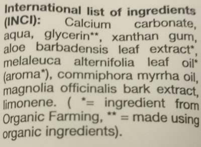 Toothpaste tea tree - Ingredients - en