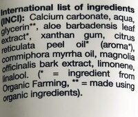 Toothpaste Aloe Vera - Ingredients - en