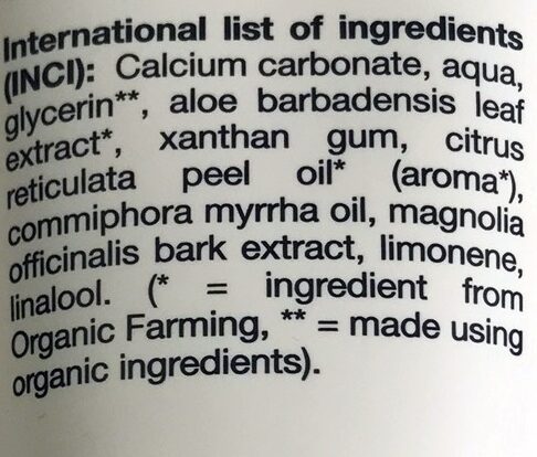 Toothpaste Aloe Vera - Ingredients - en