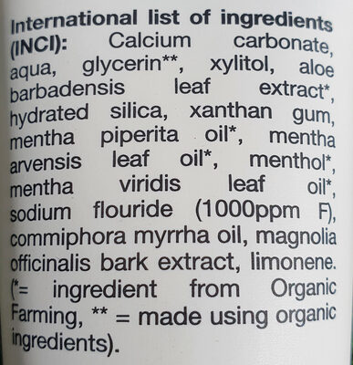 Toothpaste Mint - Ingredients - en