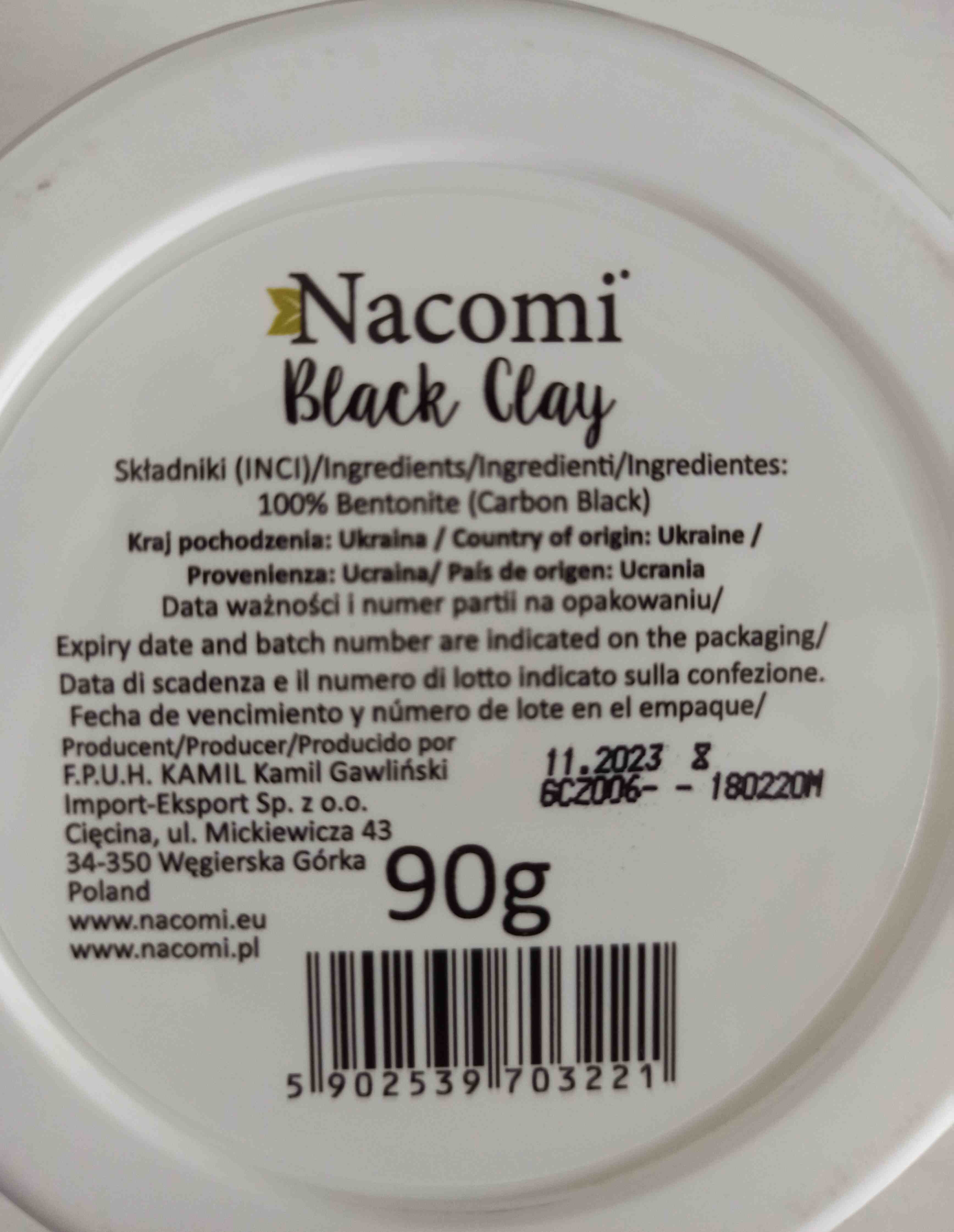 mascarilla de arcilla negra nacomi - Ingredients - en