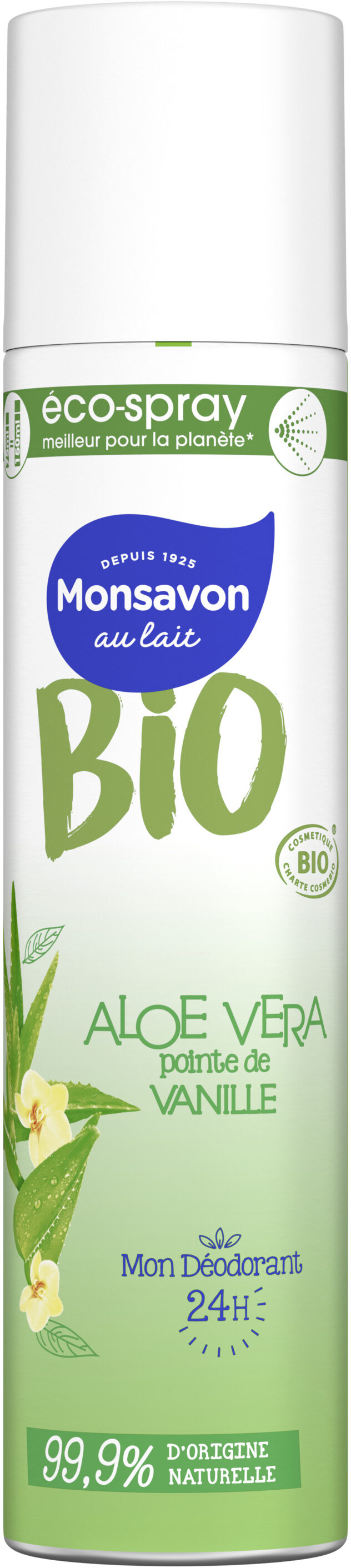 Monsavon Bio Déodorant Spray Aloe Vanille - Produit - fr