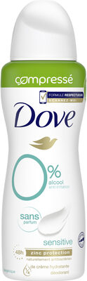 DOVE Déodorant Femme Spray Compressé Sensitive 0% Sans Parfum 100ml - Produit