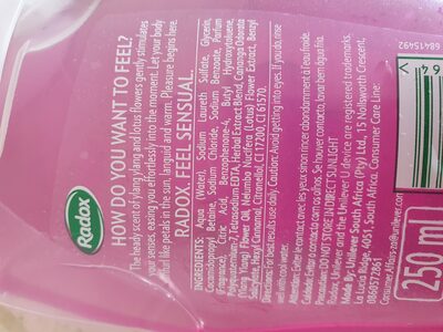 radox body wash - Ingredients - en