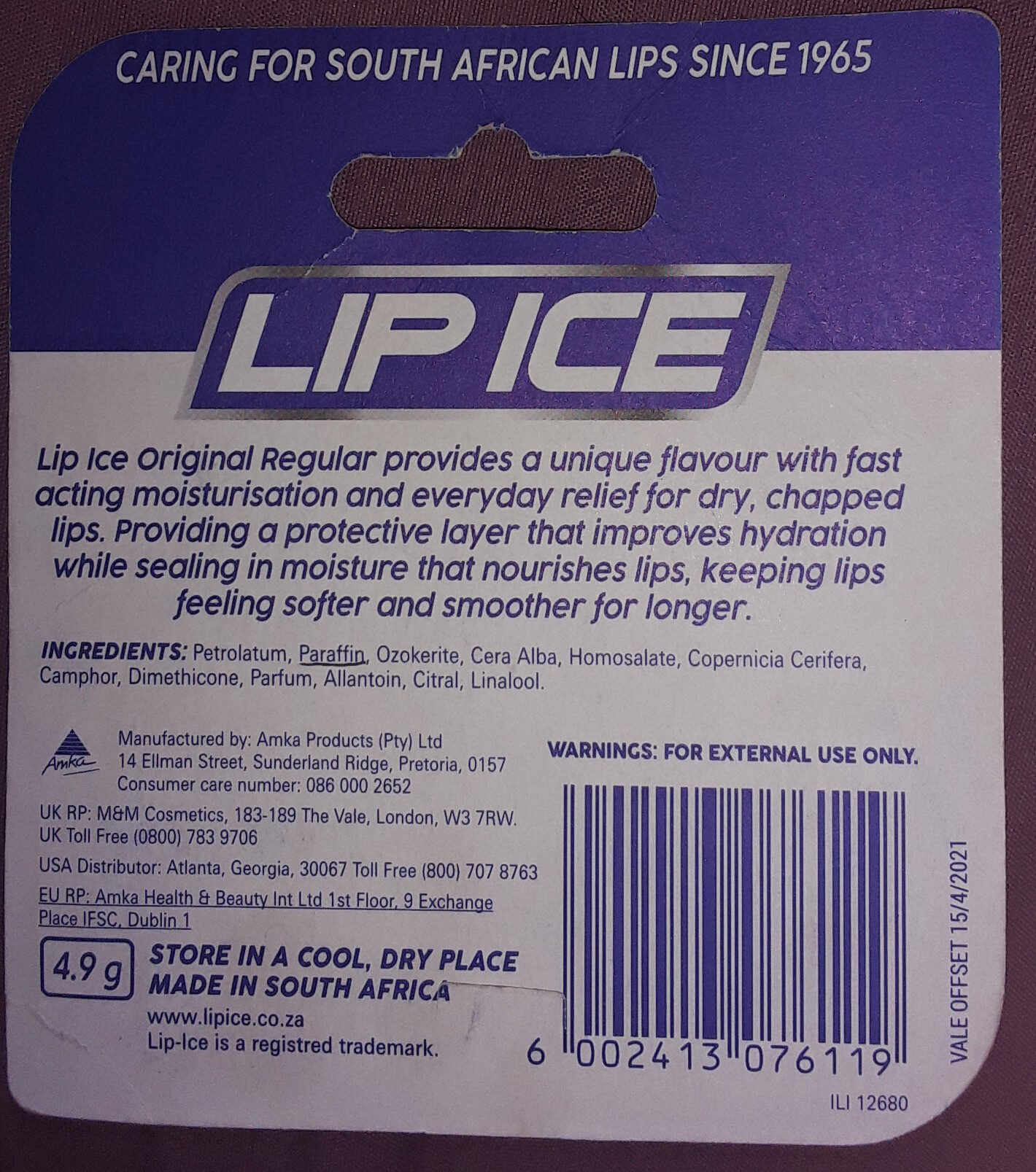 LIP ICE Regular - Ingredients - en