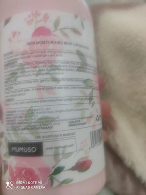 rose body lotion - Ingredientes