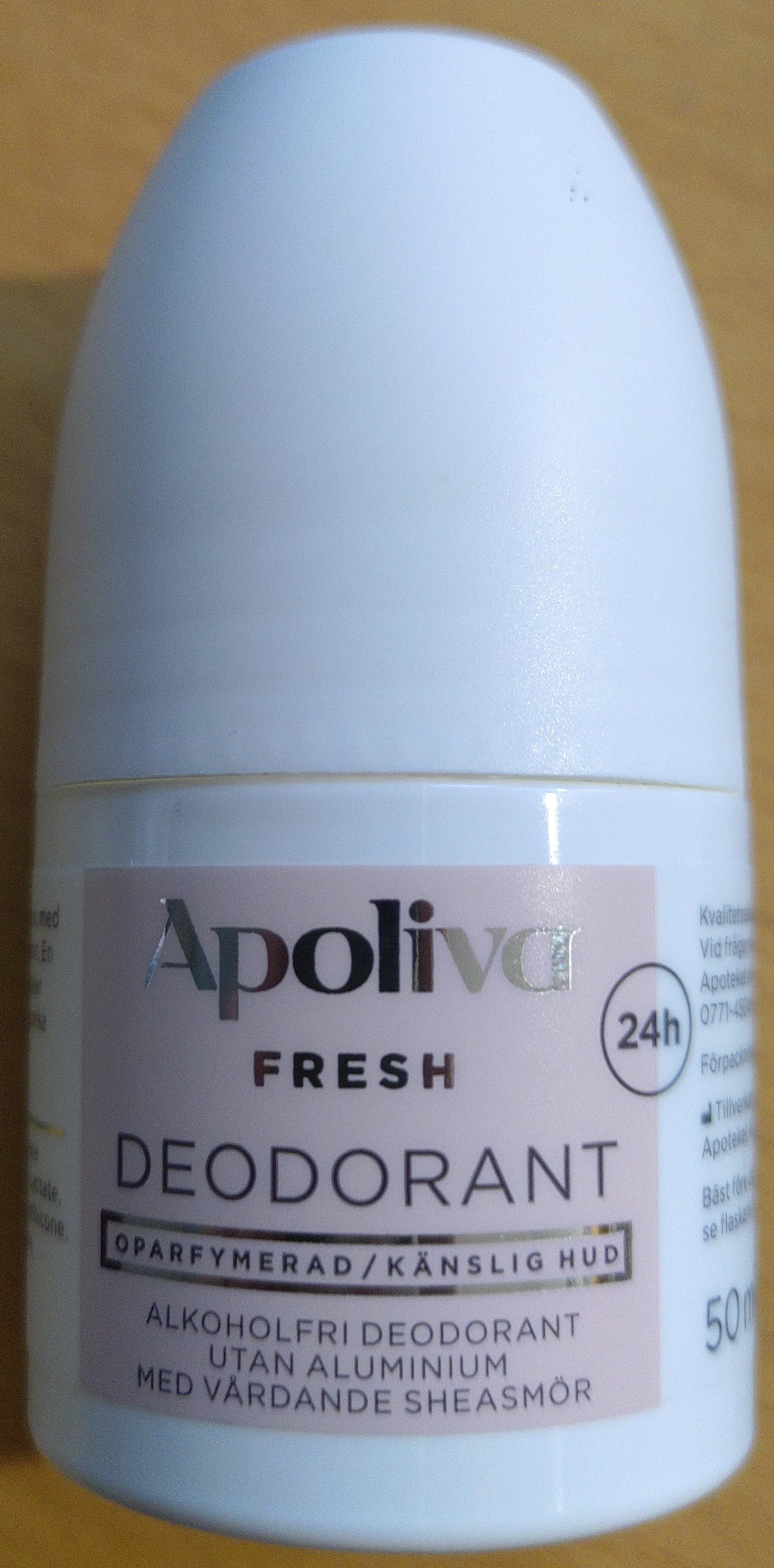Apoliva Fresh Deodorant: Oparfymerad/känslig hud - Produto - sv