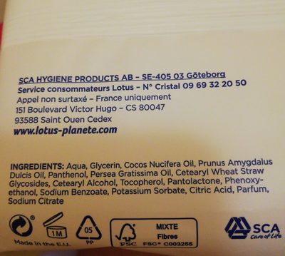 papier toilette humide - Ingredients