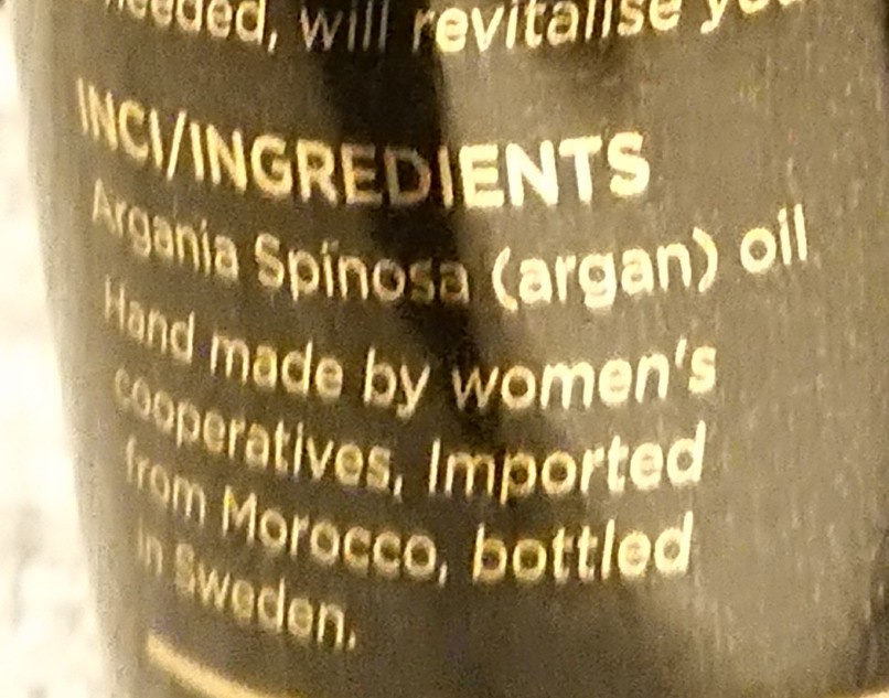 Argan oil - Ingrédients - en