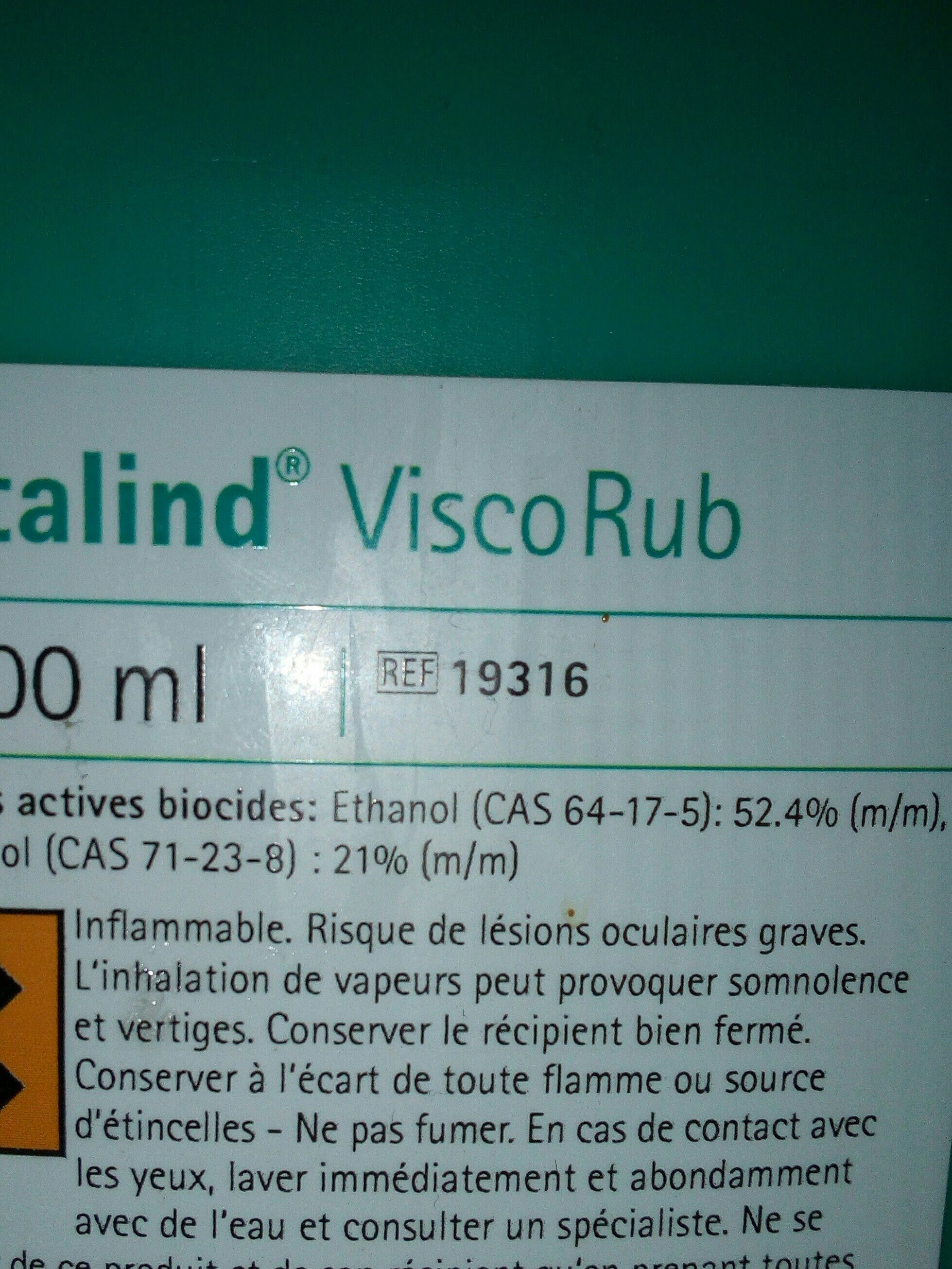 Gel Hydro-alcoolique Biocide Softalind Viscorub - Ingredients - fr