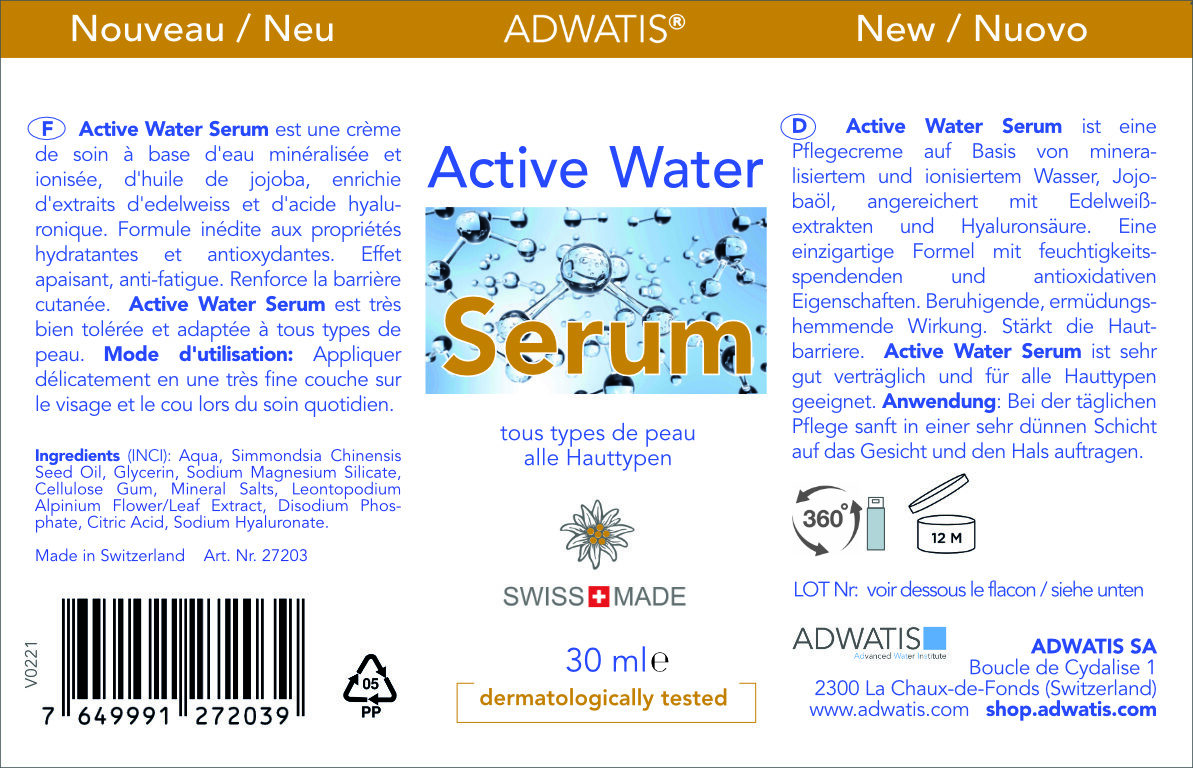 Active Water Serum - Ingredients - fr