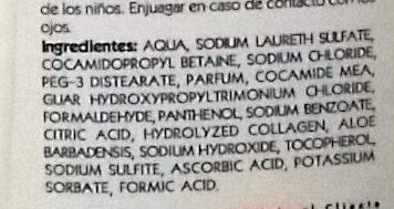 Shampoo Cabello Seco y/o Dañado - Ingrédients - es