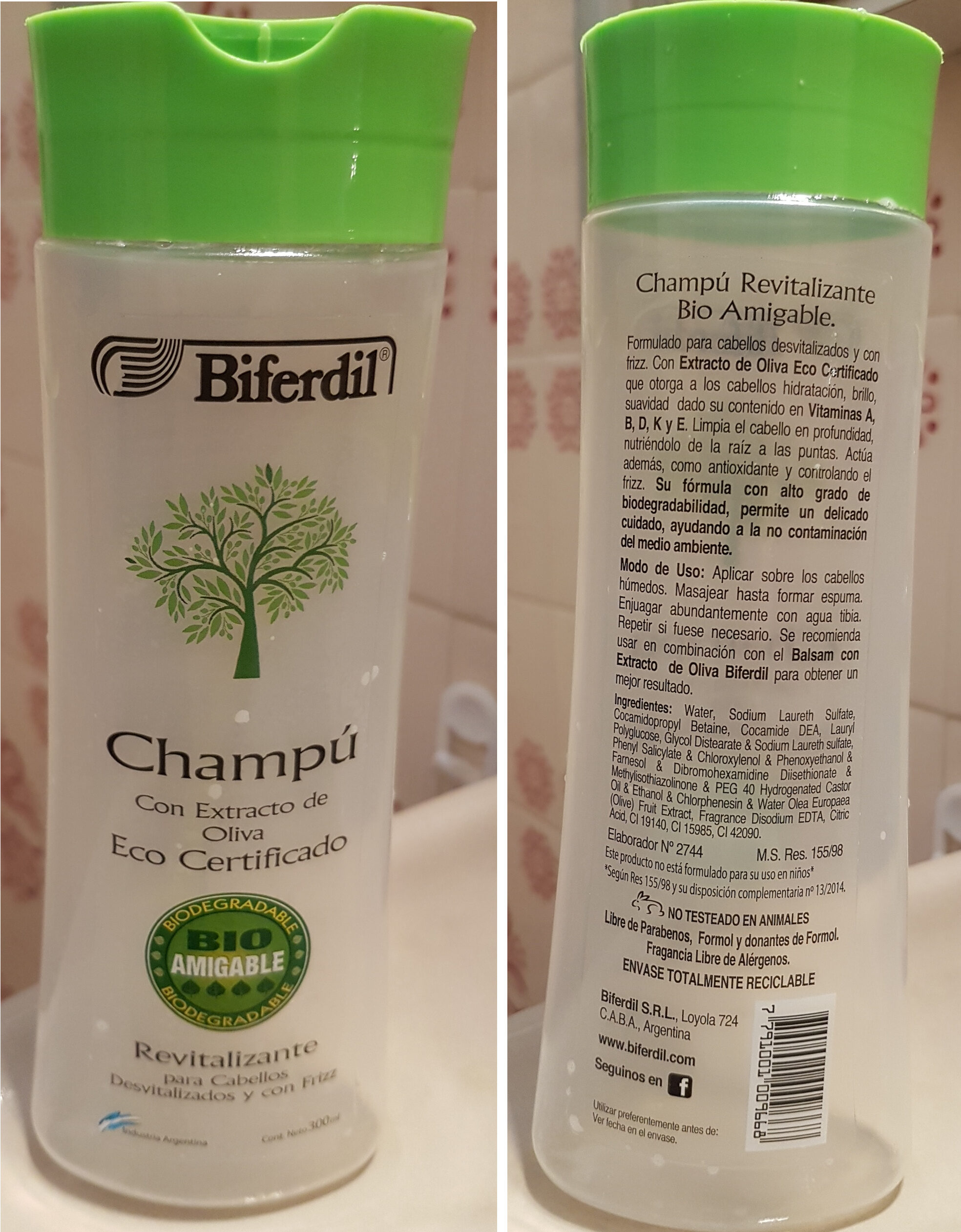 Champú con extracto de oliva, Eco certificado, Bio amigable - Recycling instructions and/or packaging information - en