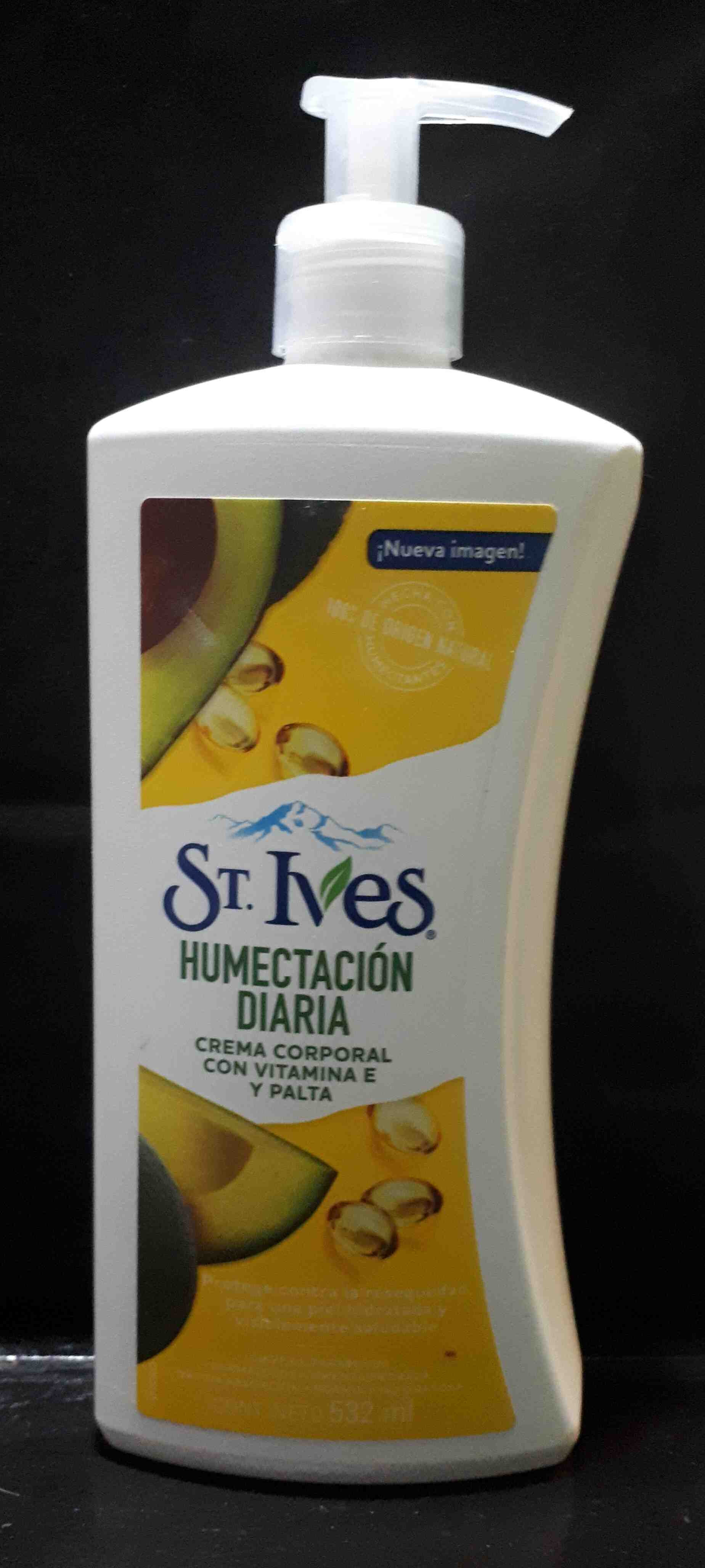 St. Ives. Humectacion diaria. Crema corporal con vitamina E y palta.a - Produit - en