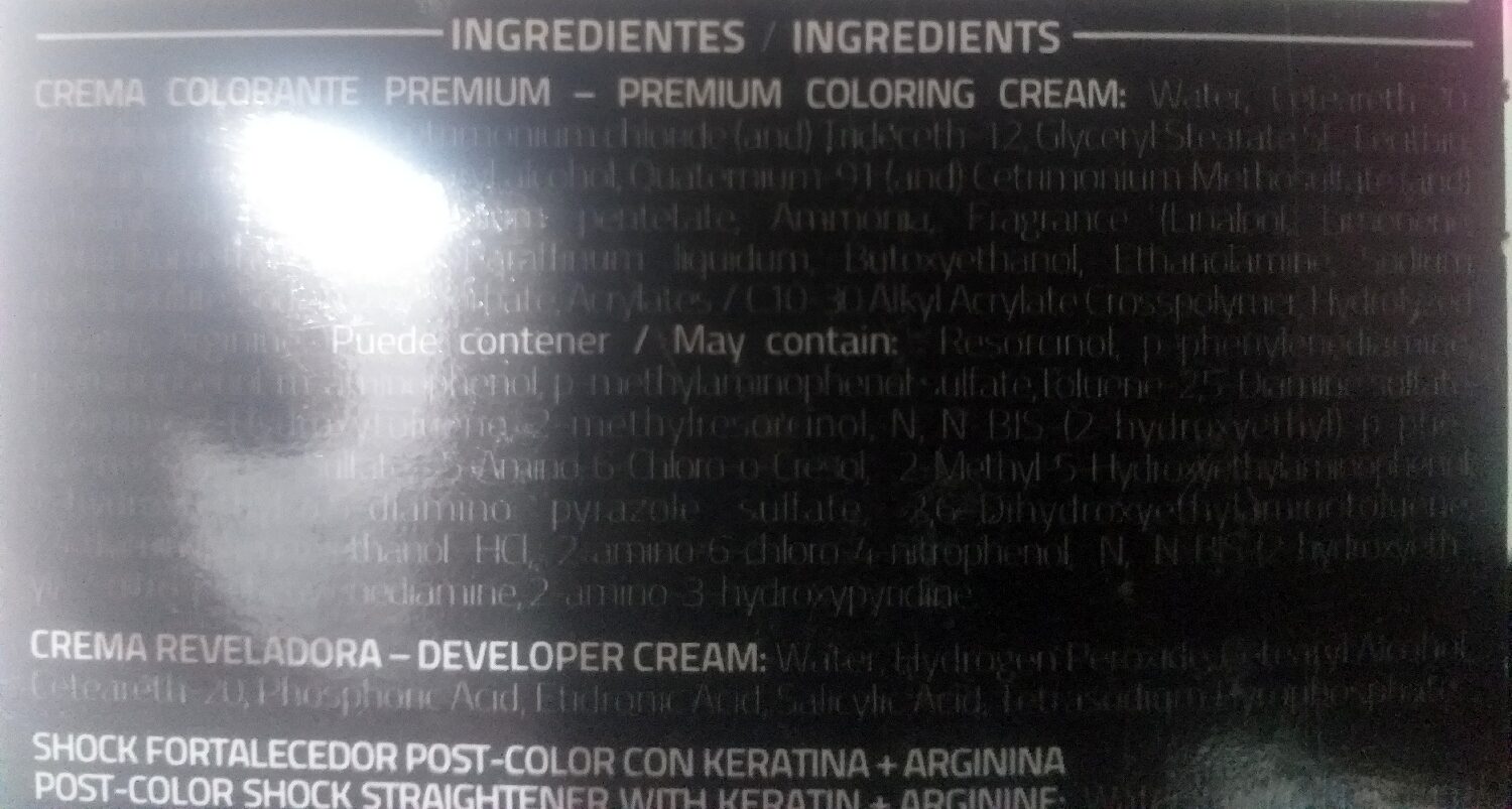 8 Rubio Claro - Ingredients - es