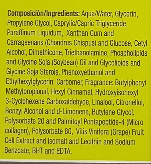 Cell active hidro cream - Ingredients - en