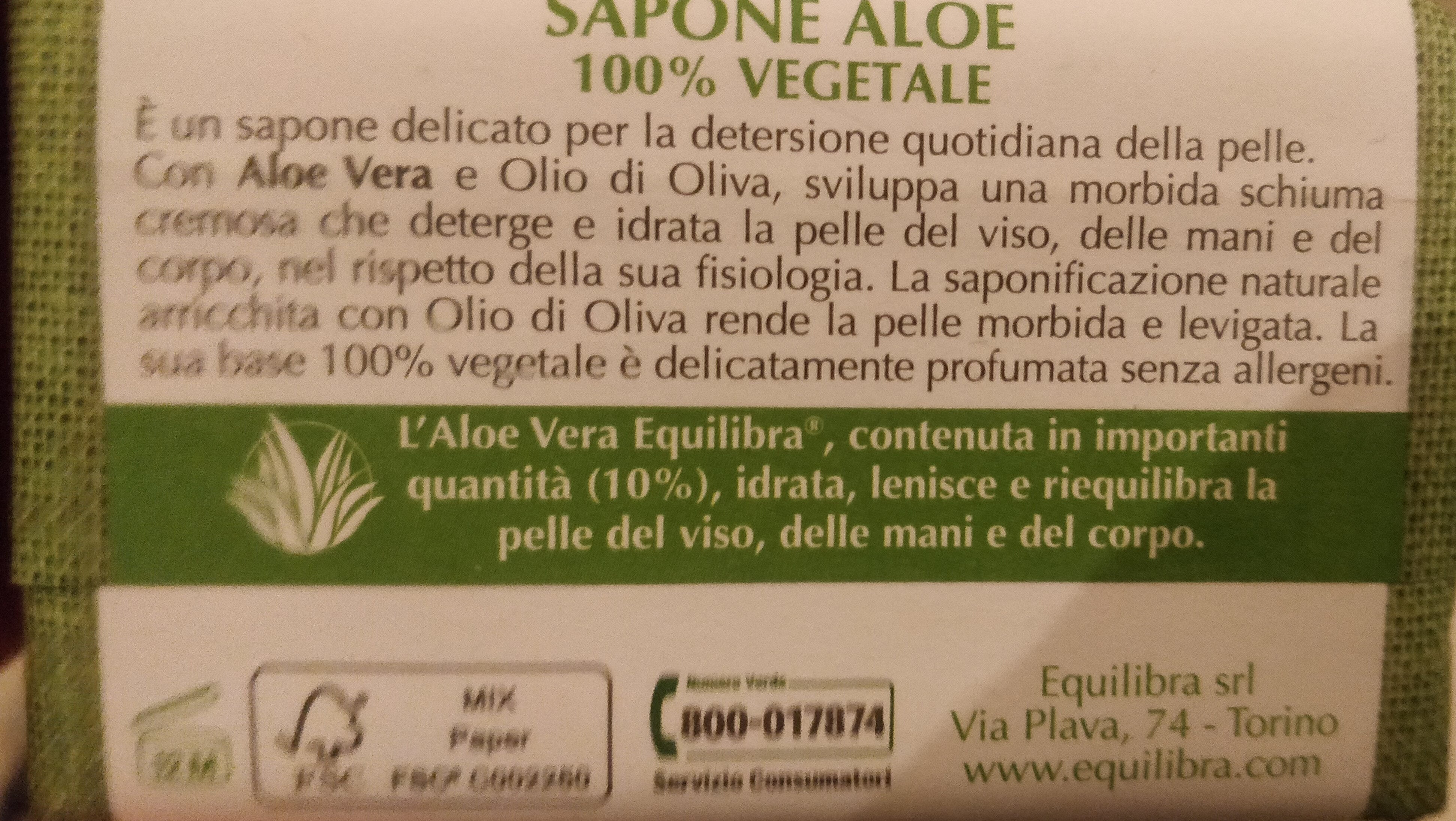 Aloe, detersione naturale - sapone 100% vegetale - Product - en
