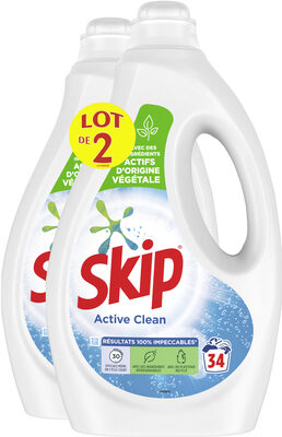Skip Lessive Liquide Active Clean Lot 2 x 1,7l - 68 Lavages - Produit - fr