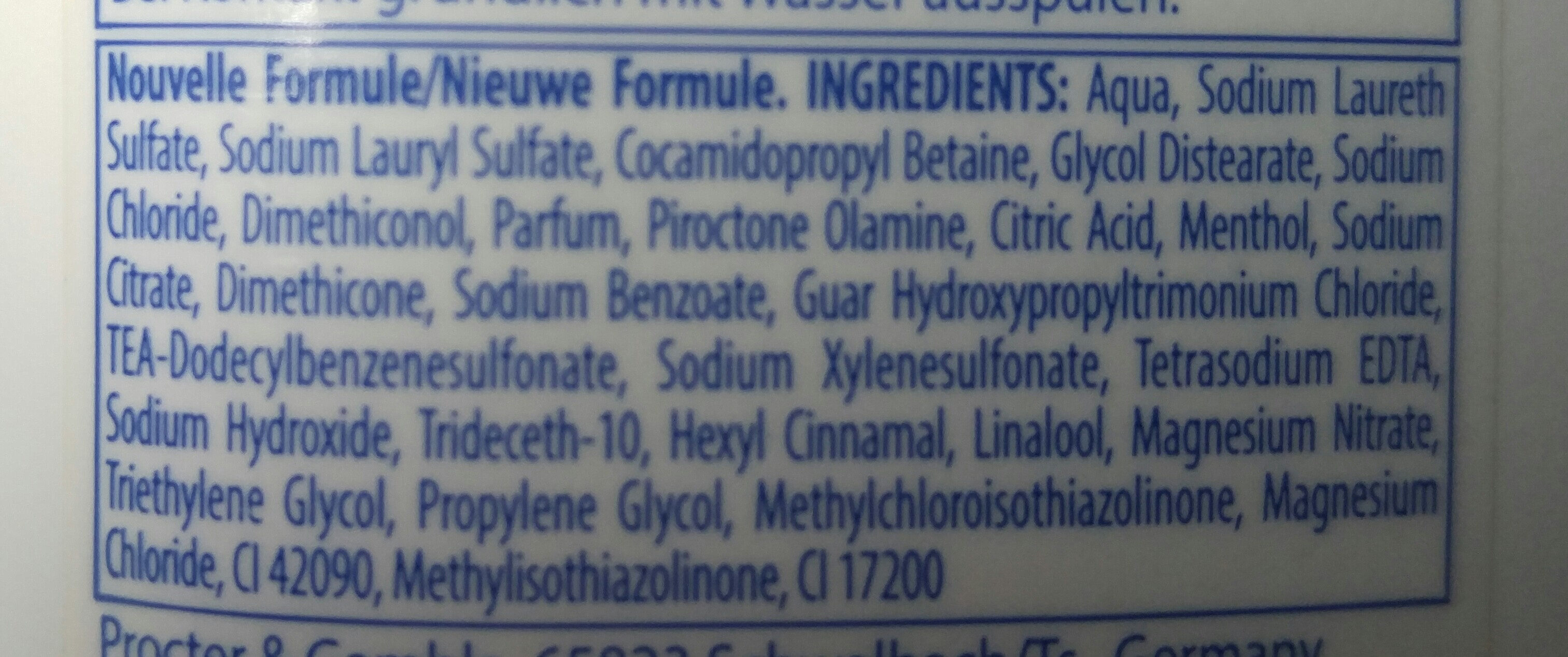 shampoing 2en1 - Ingredients - fr