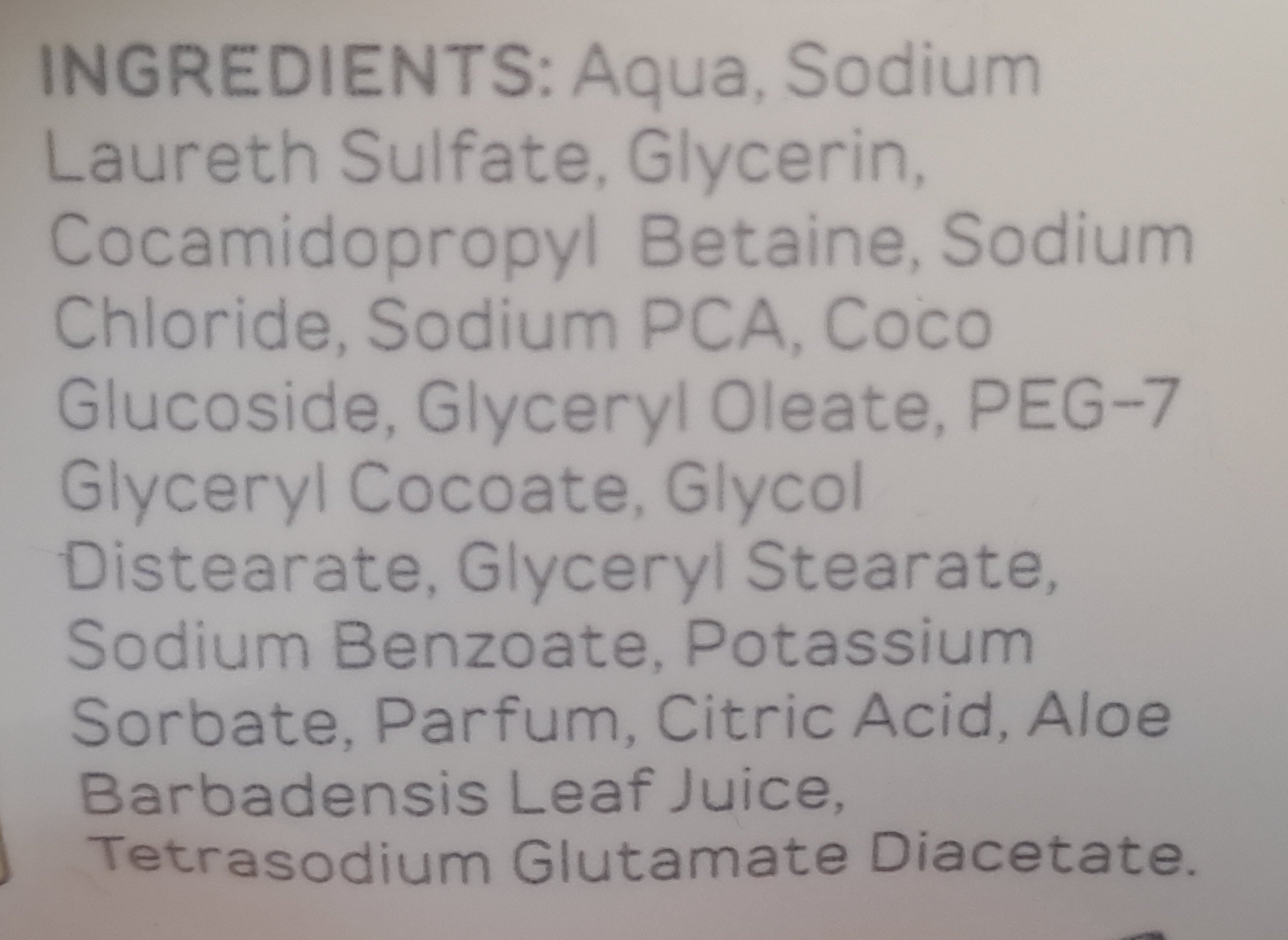 Sapone liquido con glicerina naturale e aloe - Ингредиенты - it