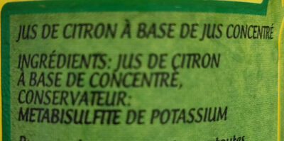 Jus de citron - Ingredients - fr