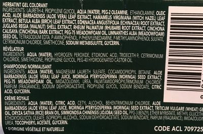 Soin Colorant Permanent 10N Blond Platine - Ingredients - fr