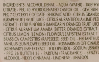 Citrus - Ingredientes