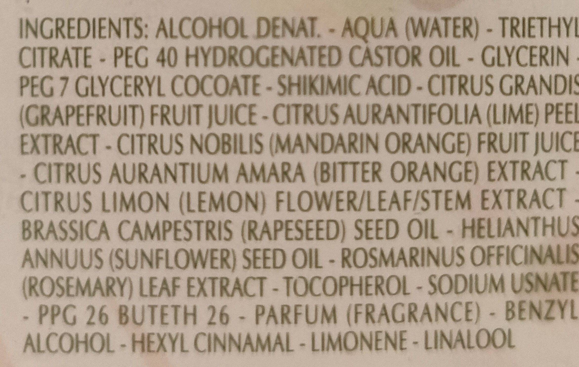 Citrus - Ingredientes - it