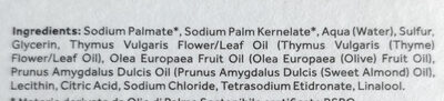saponetta vegetale allo zolfo purificante - Ingredientes