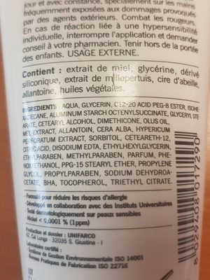 Crème Mains Miel - Ingredients