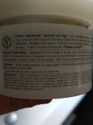 Crème Hydratante Forte A. Hyaluronique - 50 ML - Ingrédients
