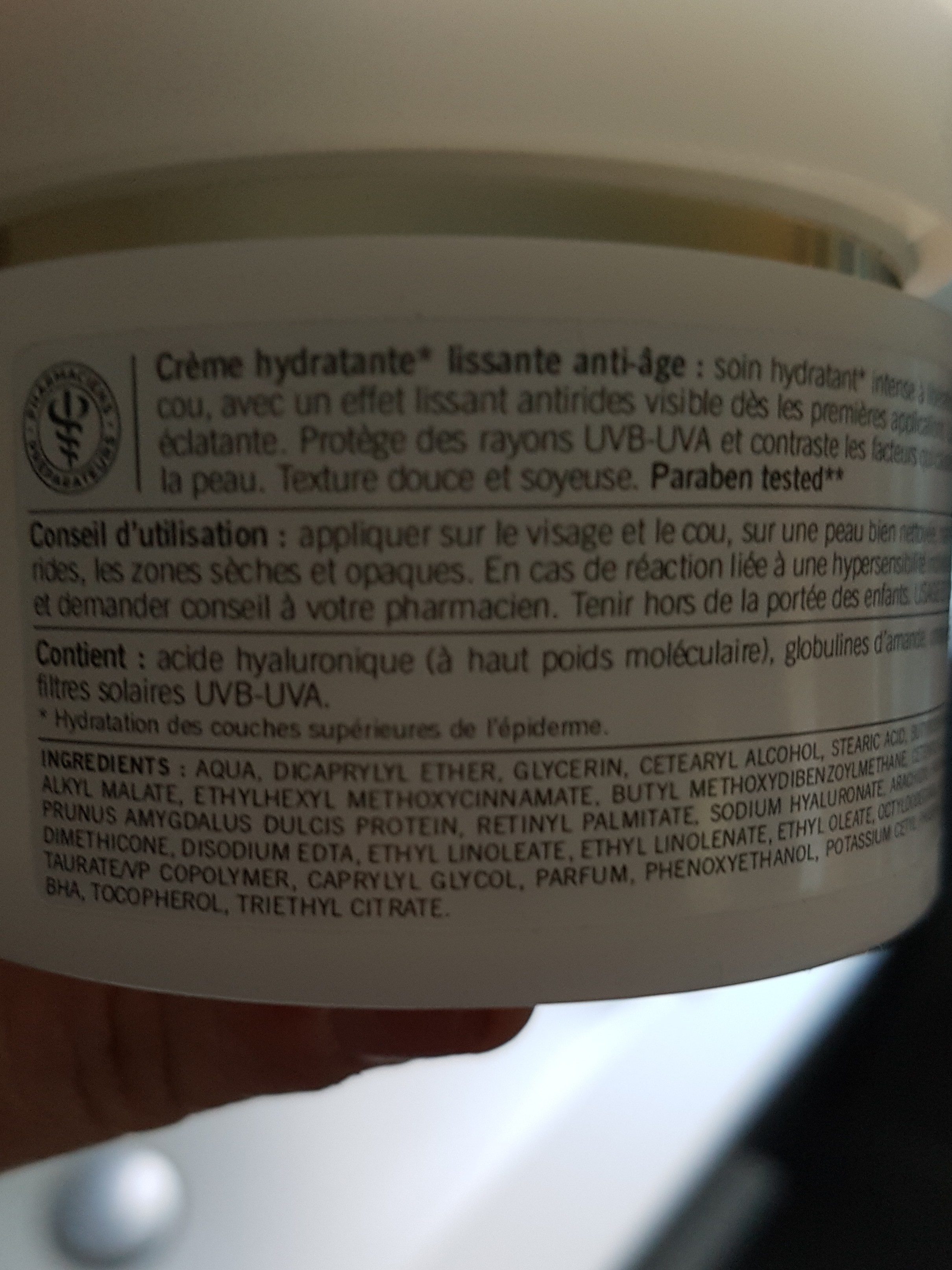 Crème Hydratante Forte A. Hyaluronique - 50 ML - Ingrédients - fr