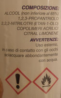 Gel igienizzante mani - Ingredientes - it