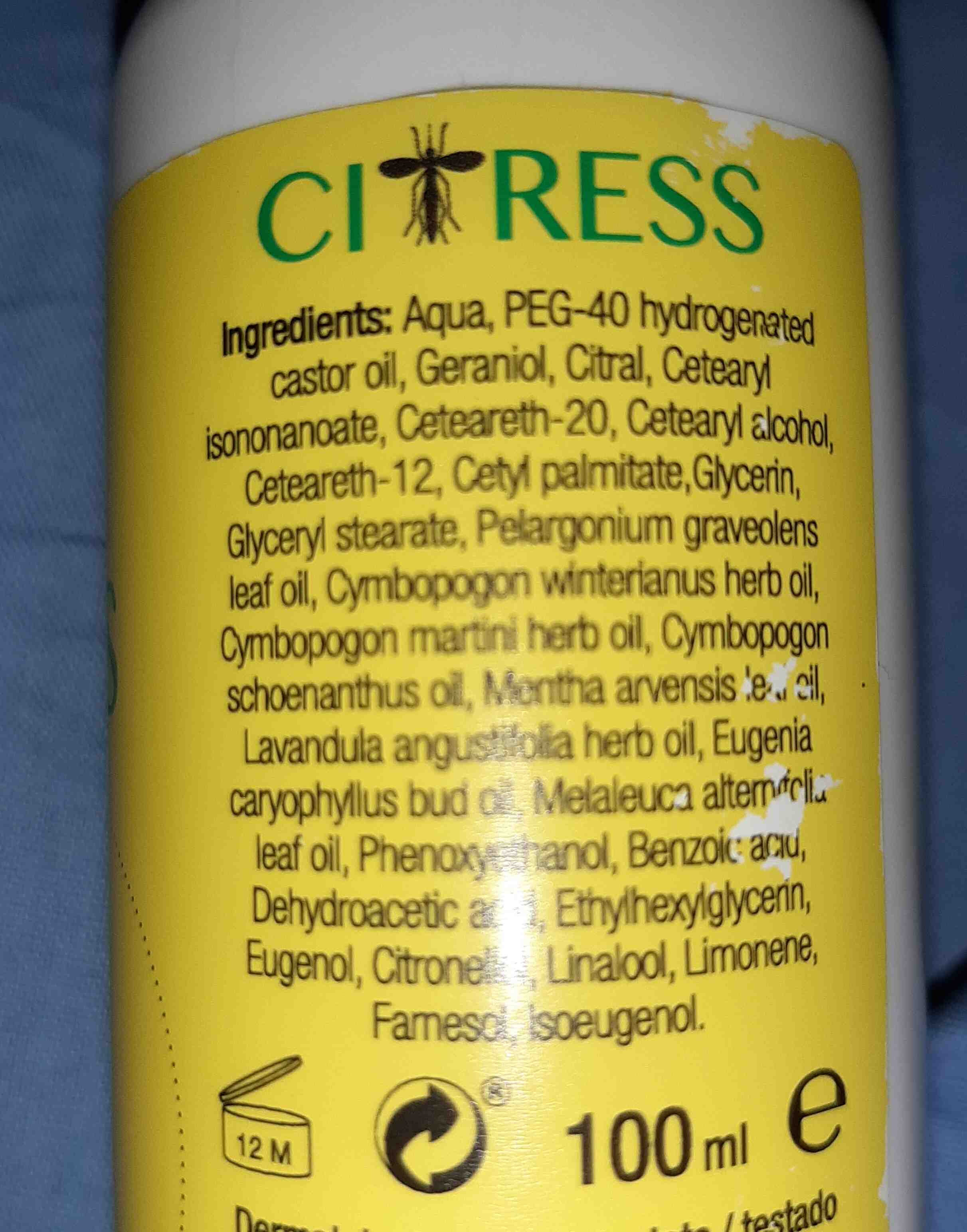 Spray Citress - Ингредиенты - en
