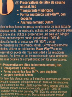 Durex Preservativos Natural Comfort - Ingrédients