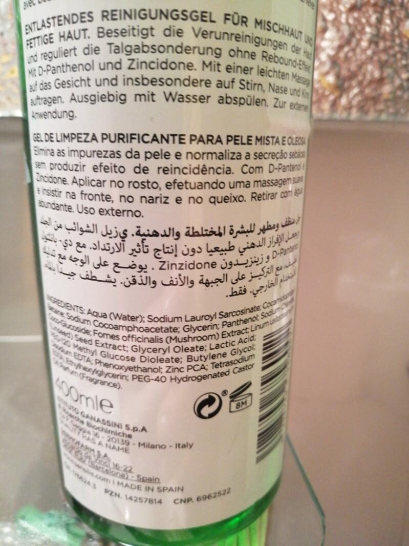 Purifying cleansing gel - Ingredients - es